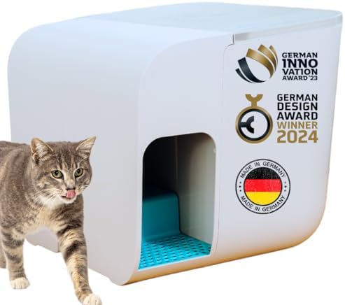 elly&bruce Cloou XL Design-Katzentoilette – Mit Auffangtreppe & Hohem Rand (Gegen Strandeffekt)