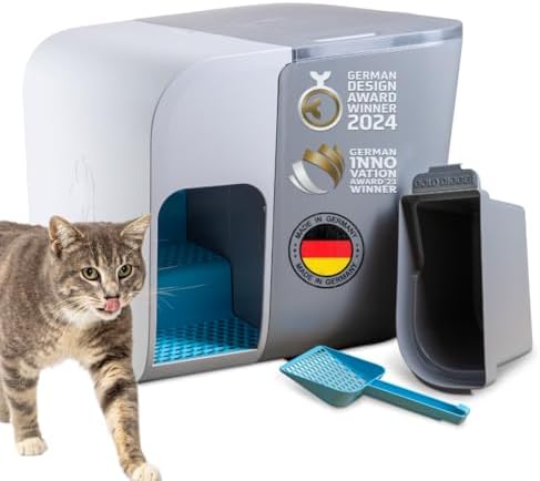 elly&bruce Cloou XL Design-Katzentoilette – Mit Auffangtreppe & Hohem Rand (Gegen Strandeffekt)