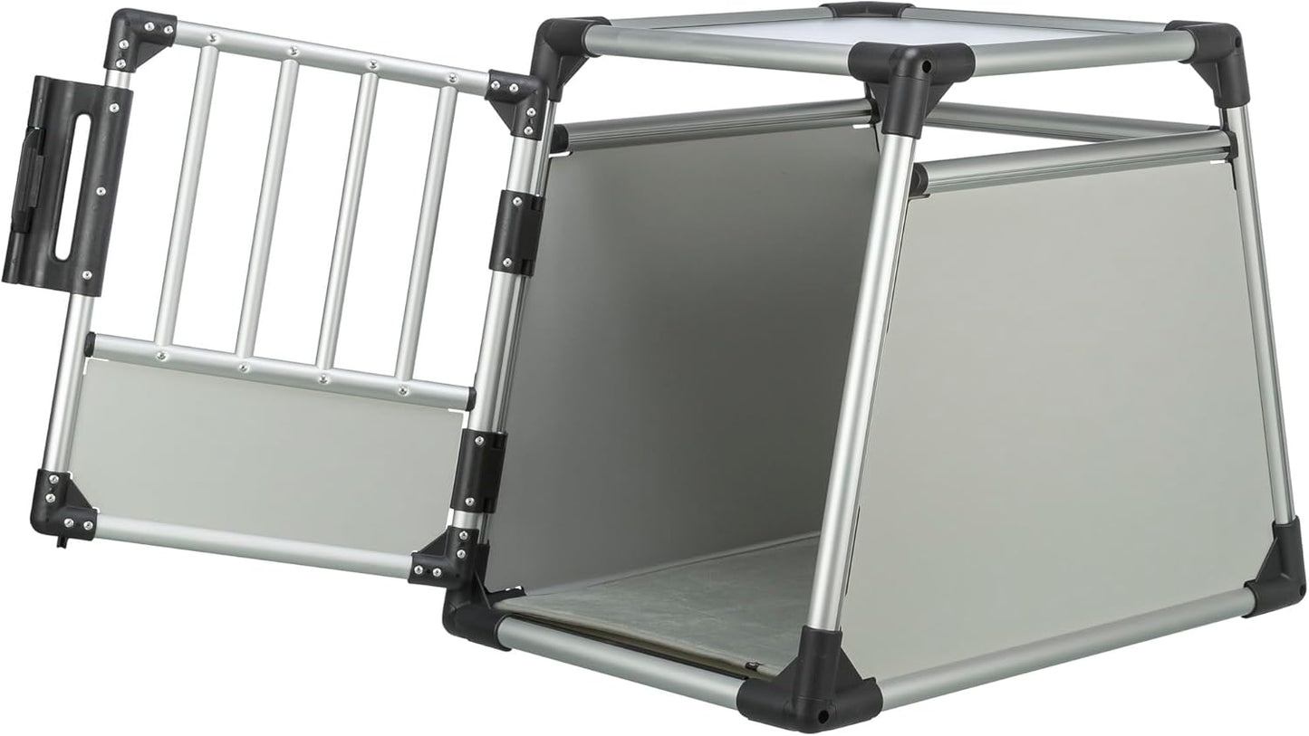 TRIXIE Aluminium-Hundetransportbox (Größe M) – Sicher, Leise & Stabil fürs Auto