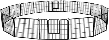 Yaheetech Premium Welpenauslauf (16-tlg, 100cm hoch) – Freigehege mit 2 Türen & Sicherer Verriegelung