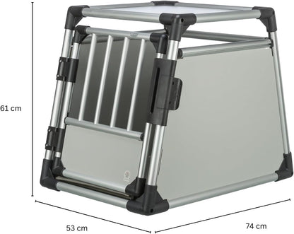 TRIXIE Aluminium-Hundetransportbox (Größe M) – Sicher, Leise & Stabil fürs Auto