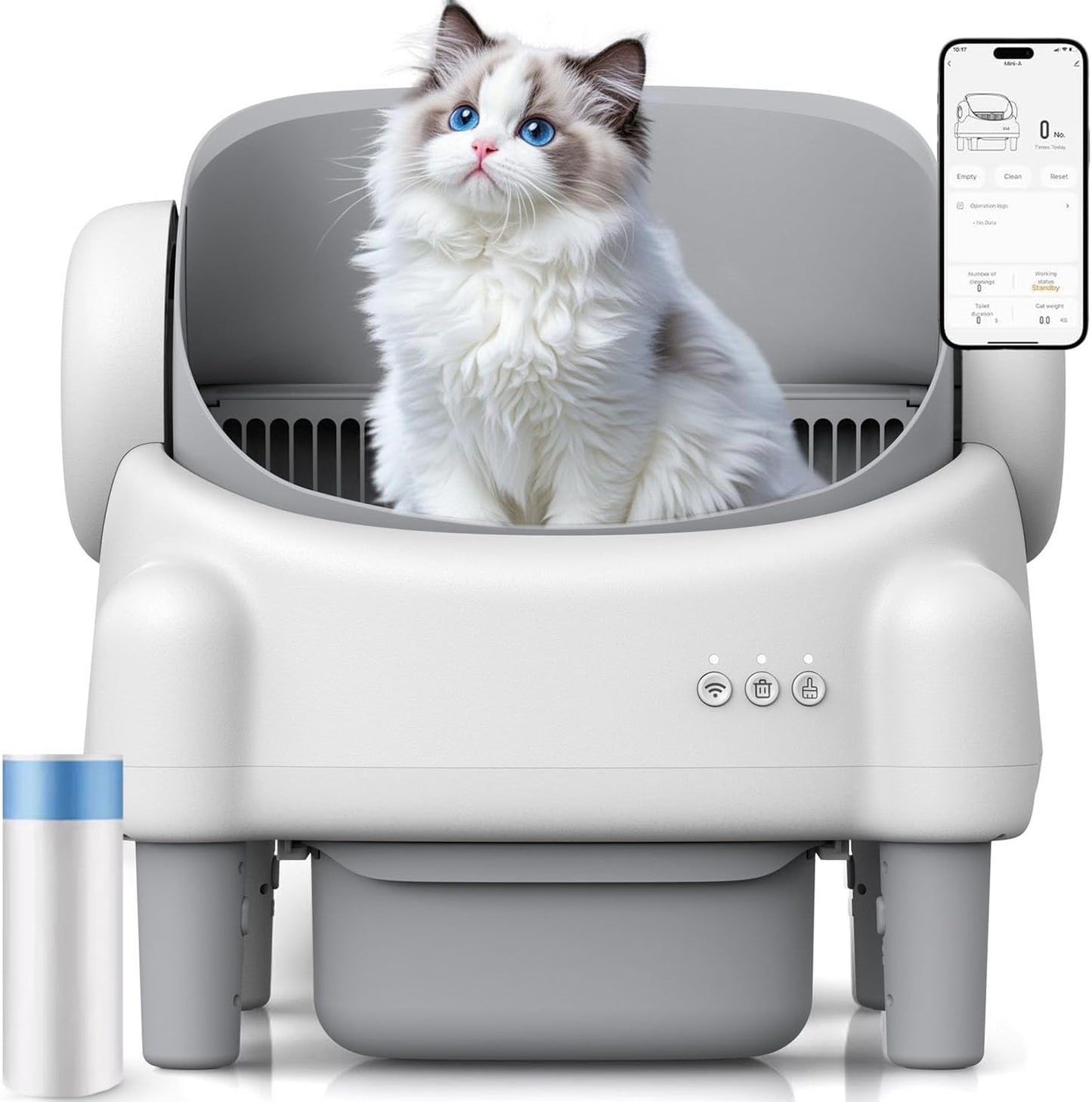 Smarte Selbstreinigende Katzentoilette (Top-Entry) – Mit App-Steuerung, Sicherheitssensoren & Geruchsstop