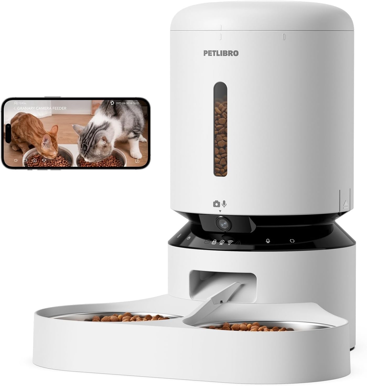 PETLIBRO Automatischer Futterautomat mit Kamera (5L) – Doppelnapf, 5G WLAN & Nachtsicht