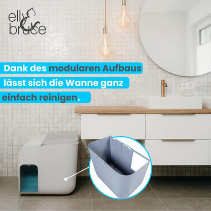 elly&bruce Cloou XL Design-Katzentoilette – Mit Auffangtreppe & Hohem Rand (Gegen Strandeffekt)