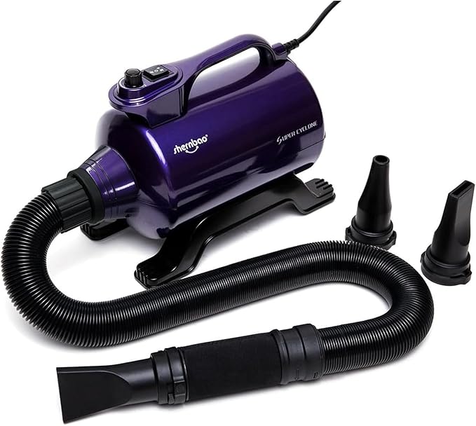 Profi Hundeföhn & Blower (5.0 PS) – Stufenlos Regelbar mit Heizfunktion (Lila)