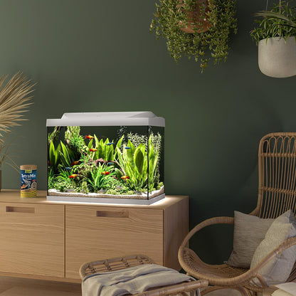 Tetra Starter Line 80L Aquarium-Komplettset (Weiß) – Inkl. LED, Filter & Heizer