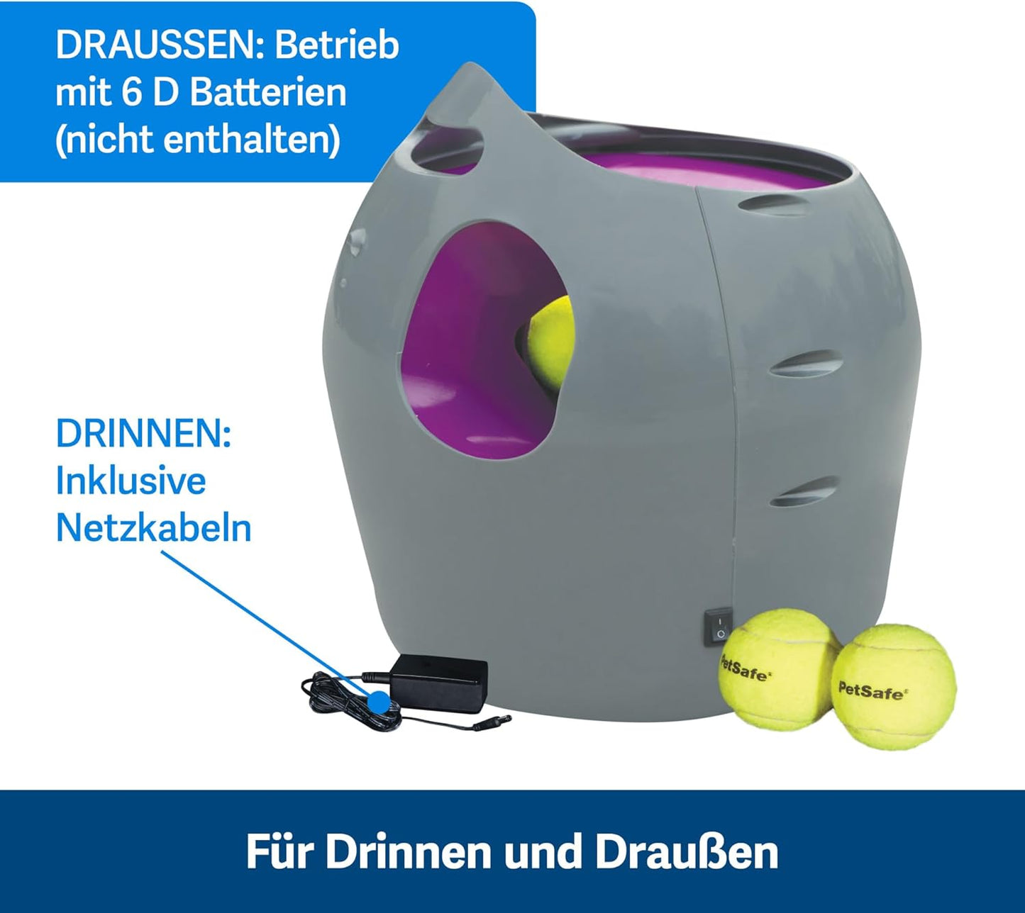 PetSafe Automatischer Ballwerfer – Interaktives Hundespielzeug mit Sicherheitssensor
