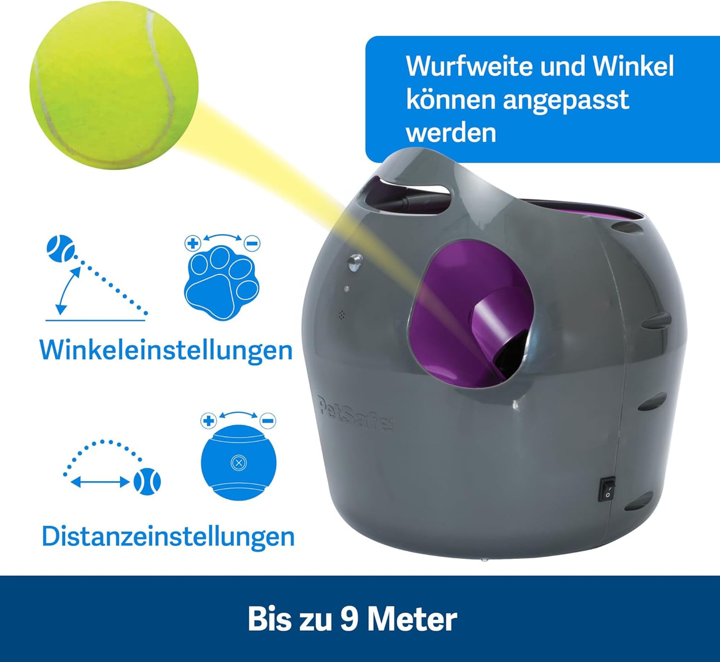 PetSafe Automatischer Ballwerfer – Interaktives Hundespielzeug mit Sicherheitssensor