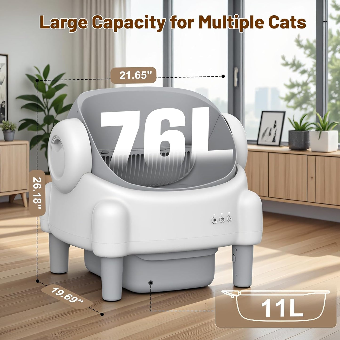 Smarte Selbstreinigende Katzentoilette (Top-Entry) – Mit App-Steuerung, Sicherheitssensoren & Geruchsstop