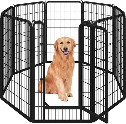 Yaheetech Premium Welpenauslauf (16-tlg, 100cm hoch) – Freigehege mit 2 Türen & Sicherer Verriegelung
