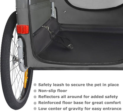 DOGGYHUT® Premium XL 2-in-1 Fahrradanhänger & Jogger – Für Große Hunde (23-45 kg)
