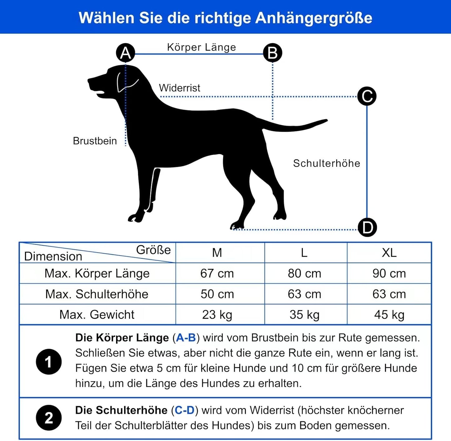 DOGGYHUT® Premium XL 2-in-1 Fahrradanhänger & Jogger – Für Große Hunde (23-45 kg)