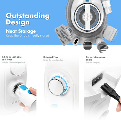 Neakasa P2 Pro Tierhaarschneidemaschine mit Staubsauger – 5-in-1 Profi-Pflegeset, Leise & Sauber