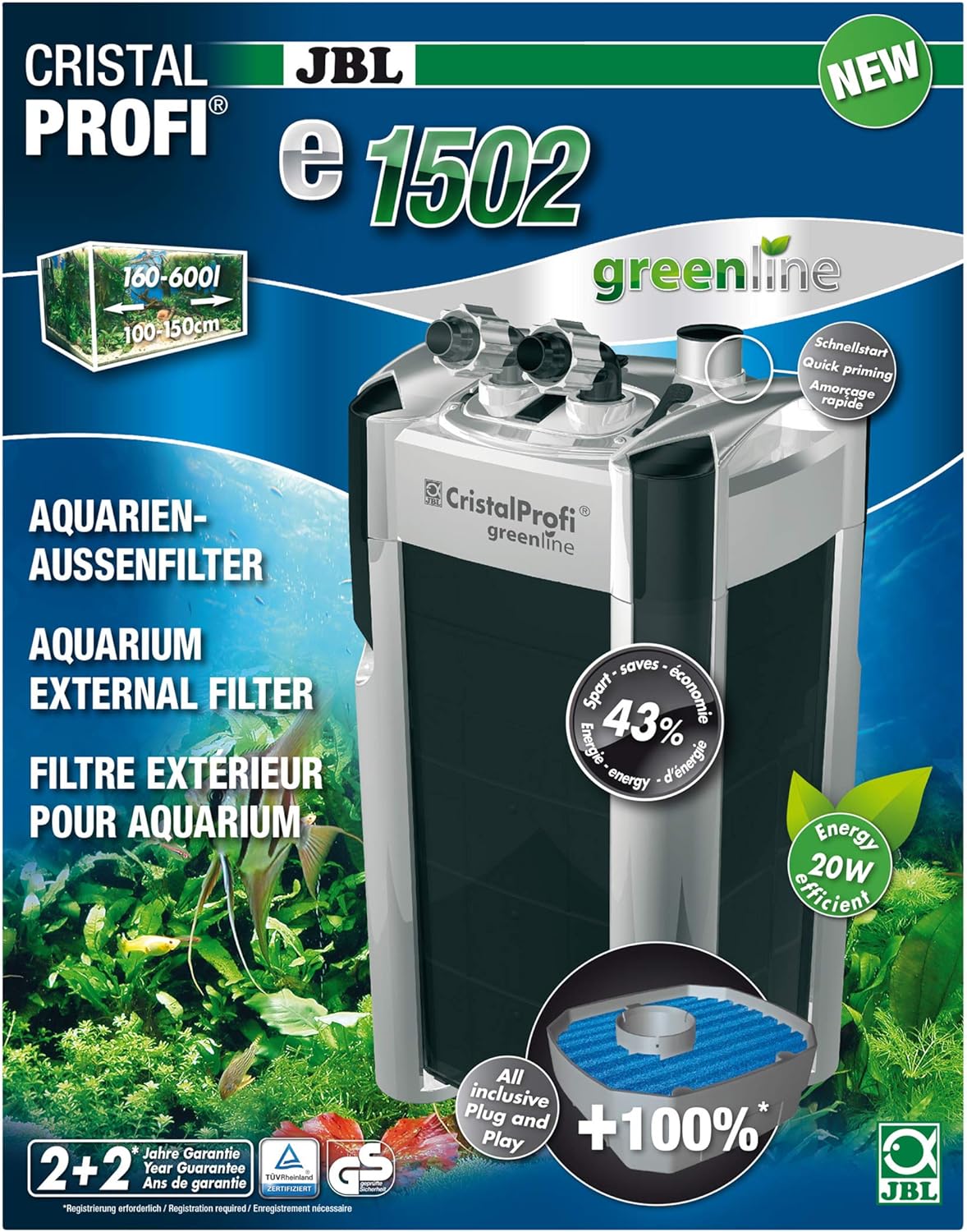JBL CristalProfi Greenline Außenfilter für Aquarien – Leise, Energiesparend & Leistungsstark