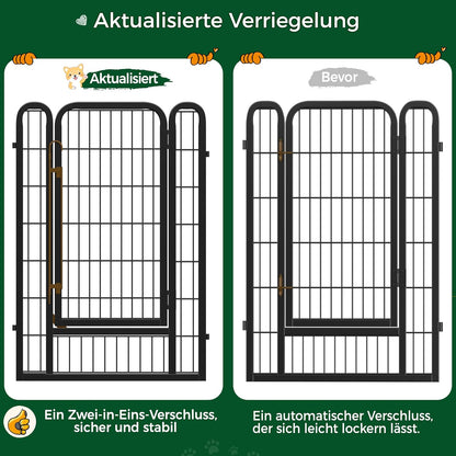 Yaheetech Premium Welpenauslauf (16-tlg, 100cm hoch) – Freigehege mit 2 Türen & Sicherer Verriegelung