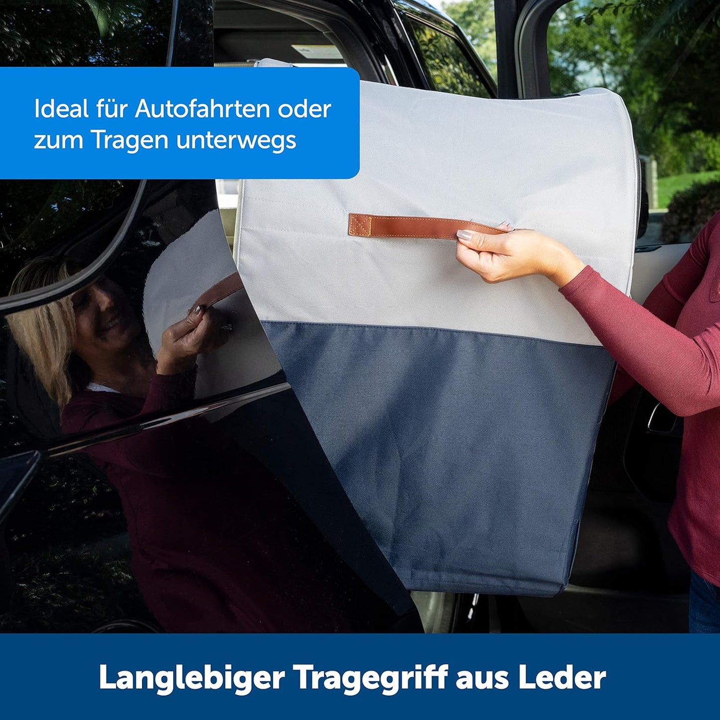 PetSafe Happy Ride Faltbare Hundebox für Rücksitz – Belüftet, Sicher & Platzsparend
