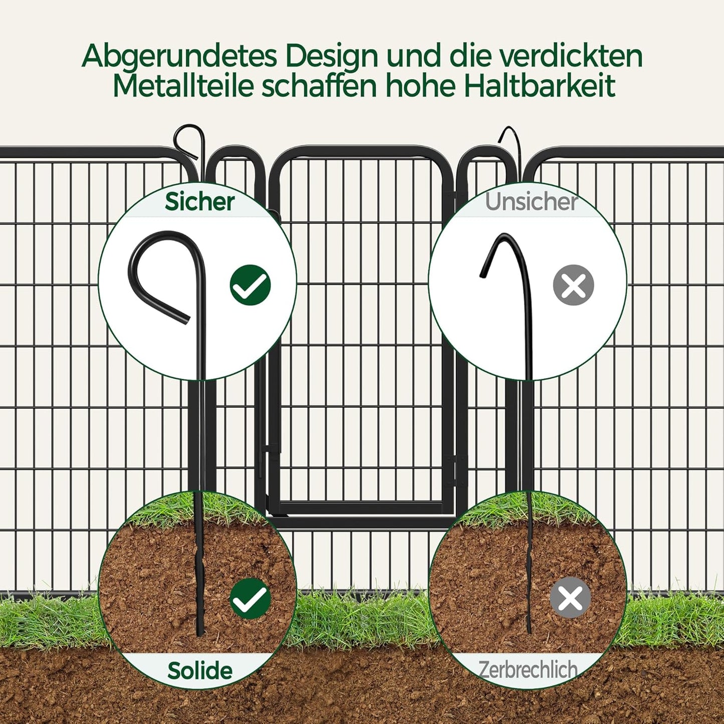 Yaheetech Premium Welpenauslauf (16-tlg, 100cm hoch) – Freigehege mit 2 Türen & Sicherer Verriegelung