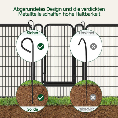Yaheetech Premium Welpenauslauf (16-tlg, 100cm hoch) – Freigehege mit 2 Türen & Sicherer Verriegelung