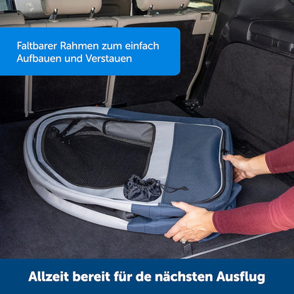 PetSafe Happy Ride Faltbare Hundebox für Rücksitz – Belüftet, Sicher & Platzsparend